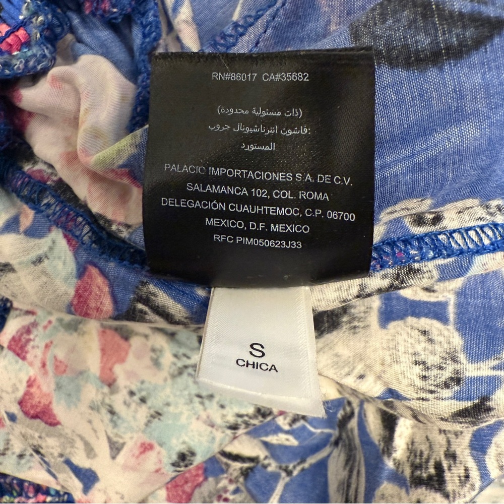 bebe Harem Pants Blue Floral Silk Cotton y2k 2000s S - Picture 8 of 10